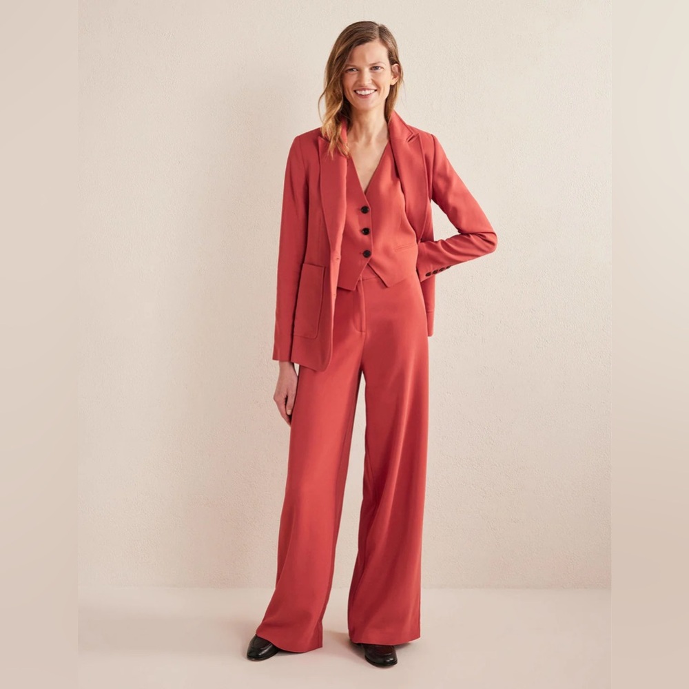 NWOT Boden Fluid Wide Leg Pants Color Fox Terracotta Dusty Pink 8L